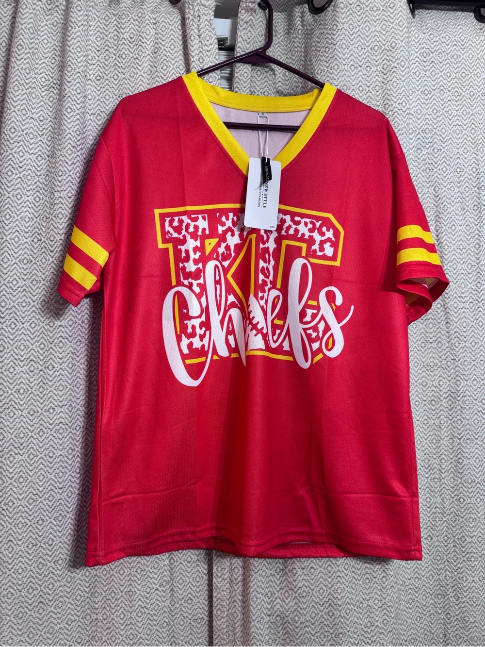 Red & Yellow women’s Chiefs Graphic Jersey Top